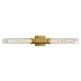 Petra Integrated LED 36in Brass Vanity Light with Handcrafted Glass