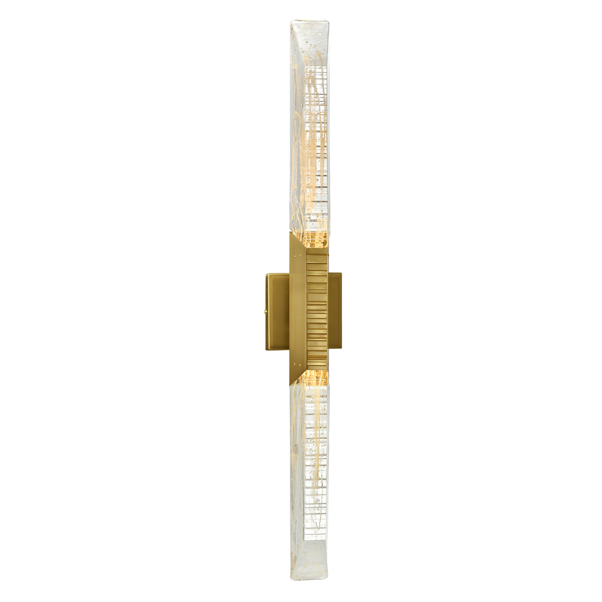 Petra Integrated LED 36in Brass Vanity Light with Handcrafted Glass