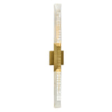 Petra Integrated LED 36in Brass Vanity Light with Handcrafted Glass