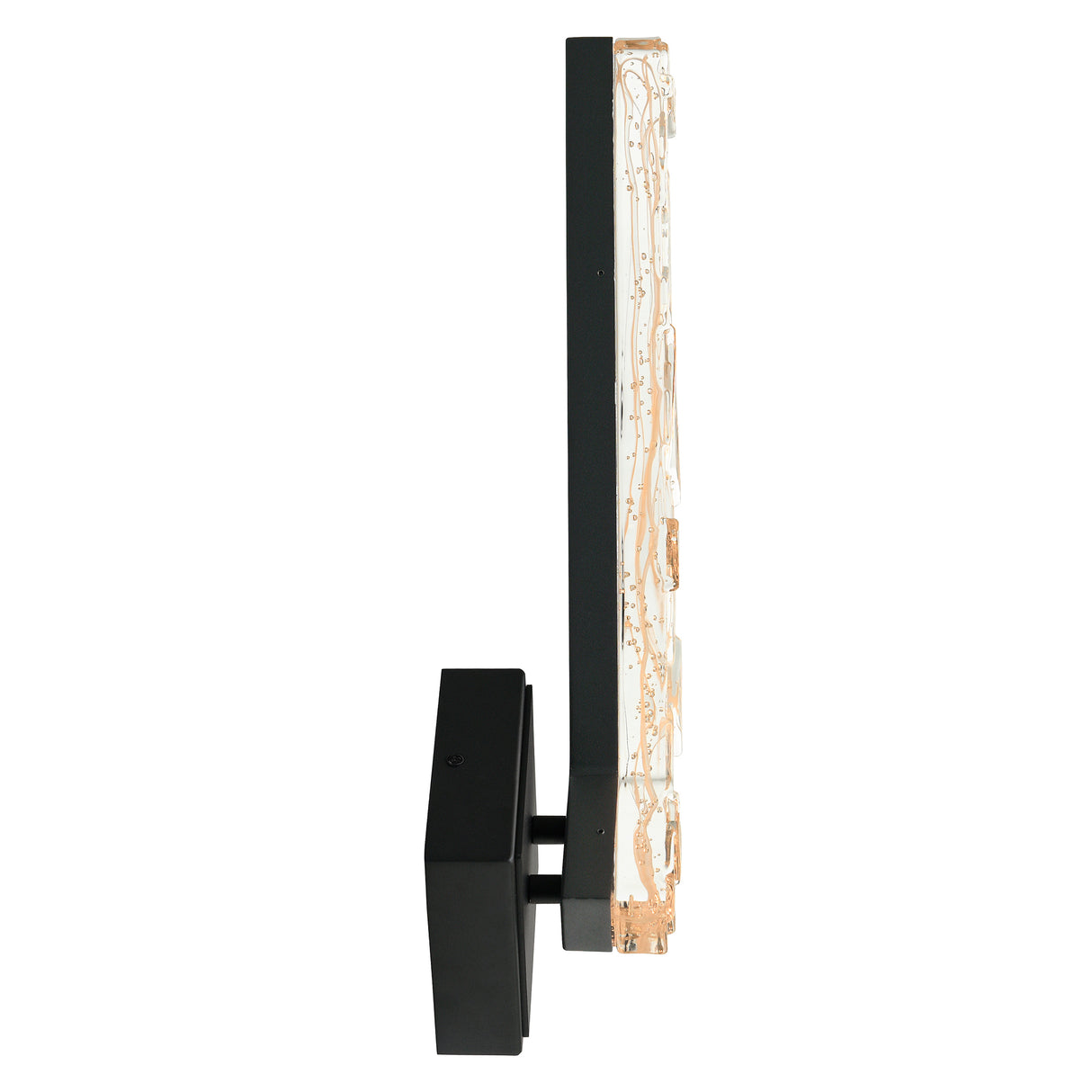 Contour Integrated LED 19in Sand Black Indoor-Outdoor Wall Light with Handcrafted Glass