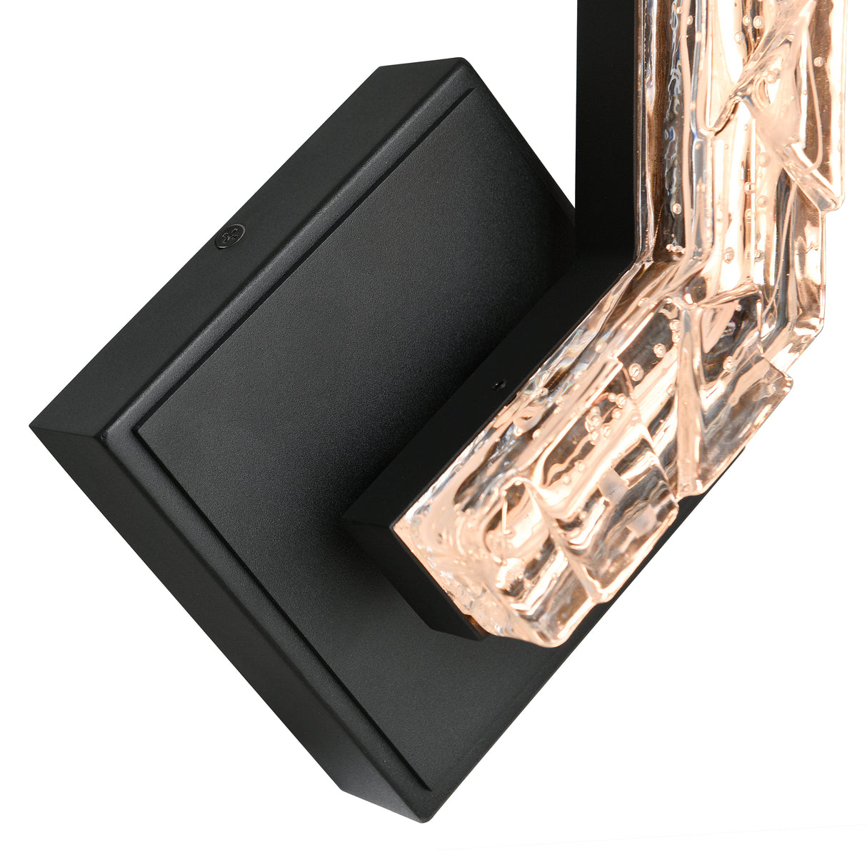 Contour Integrated LED 19in Sand Black Indoor-Outdoor Wall Light with Handcrafted Glass