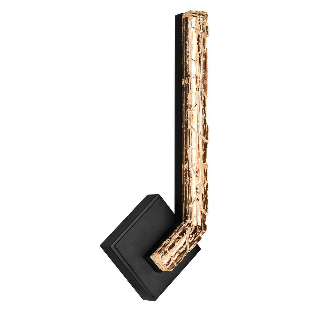 Contour Integrated LED 19in Sand Black Indoor-Outdoor Wall Light with Handcrafted Glass