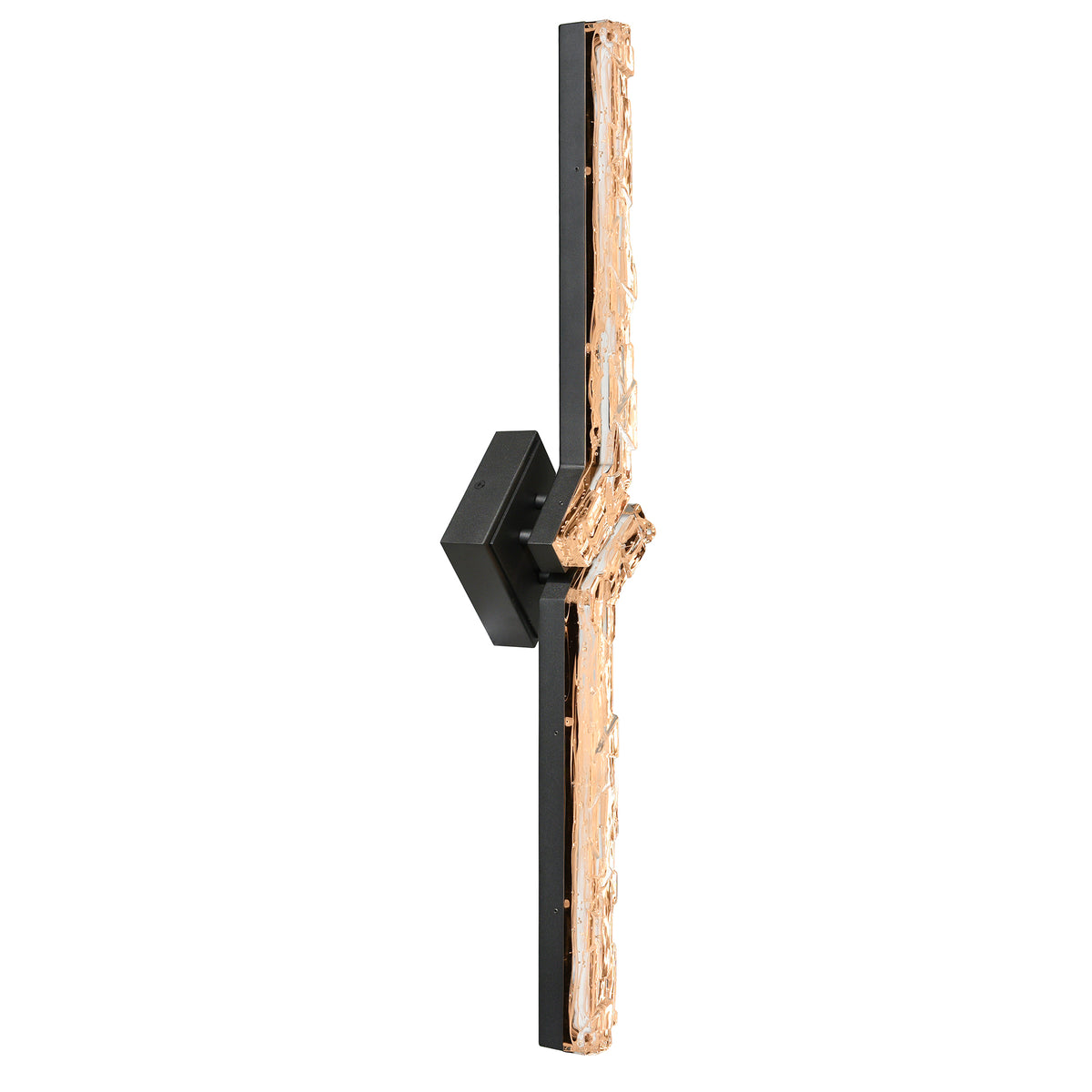 Contour Integrated LED 33in Sand Black Indoor-Outdoor Wall Light with Handcrafted Glass