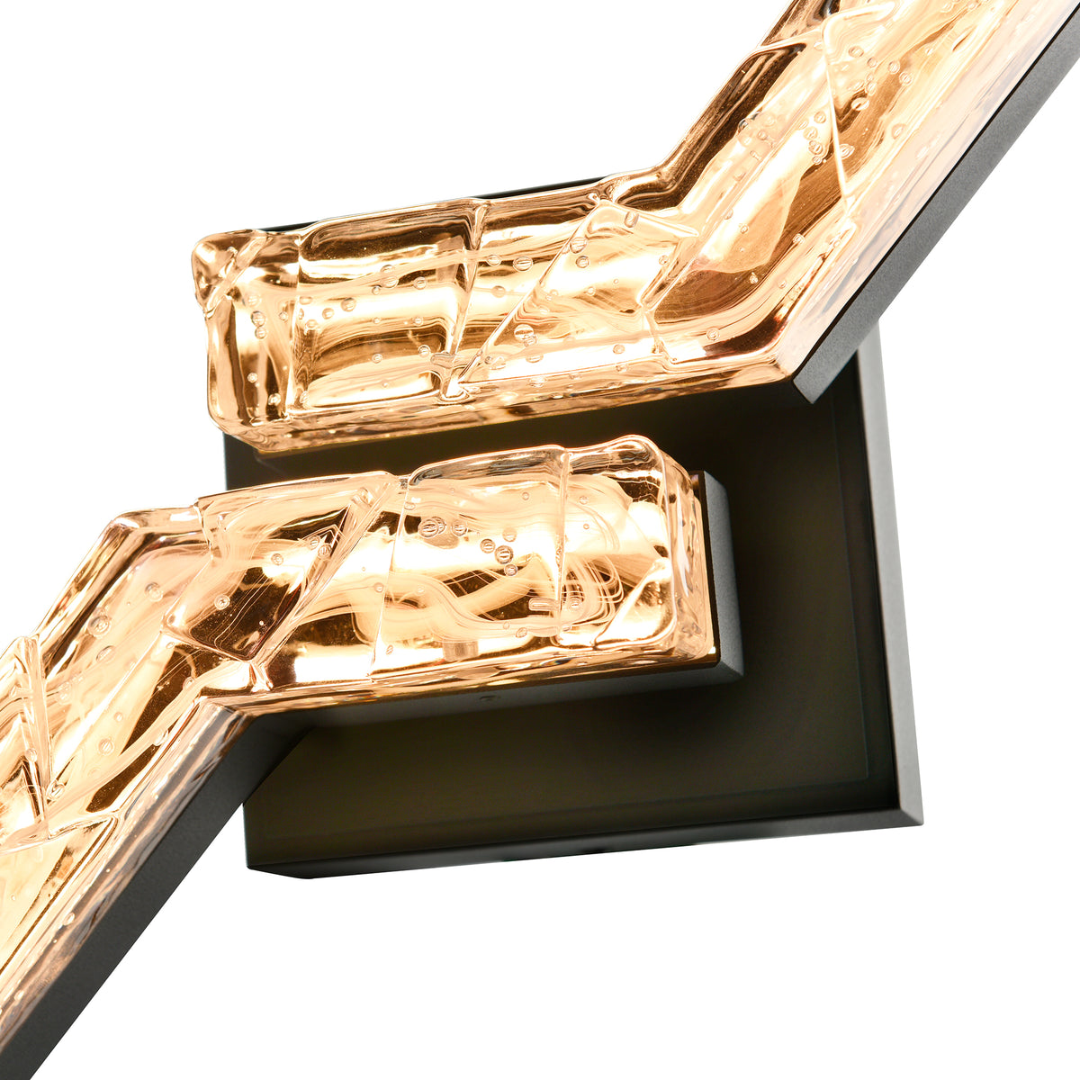 Contour Integrated LED 33in Sand Black Indoor-Outdoor Wall Light with Handcrafted Glass
