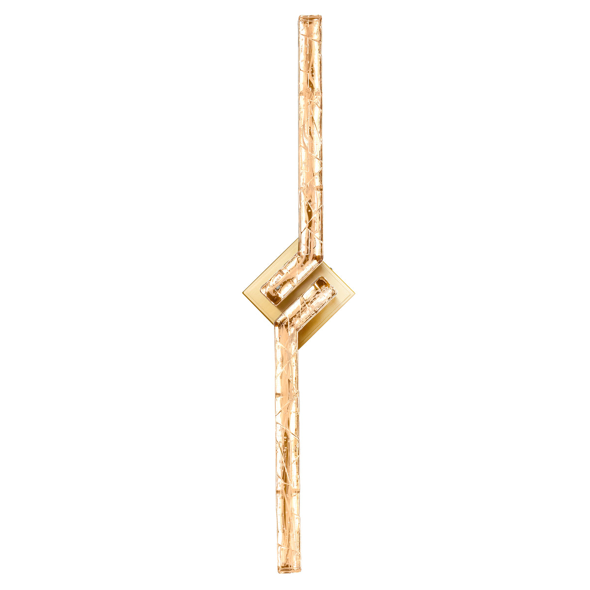 Contour Integrated LED 33in Brass Vanity Light with Handcrafted Glass