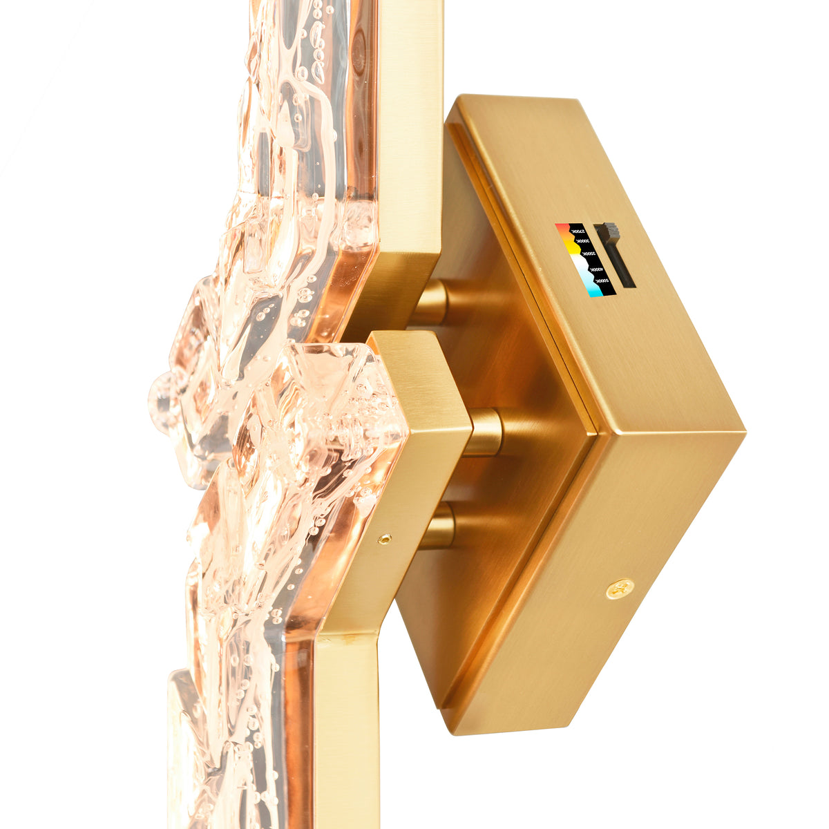 Contour Integrated LED 33in Brass Vanity Light with Handcrafted Glass