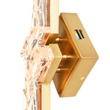 Contour Integrated LED 33in Brass Vanity Light with Handcrafted Glass