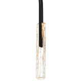 Curva Integrated LED 22in Black Chandelier with Handcrafted Glass
