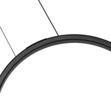Curva Integrated LED 22in Black Chandelier with Handcrafted Glass