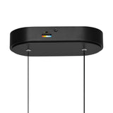 Curva Integrated LED 22in Black Chandelier with Handcrafted Glass