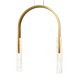 Curva Integrated LED 22in Brass Chandelier with Handcrafted Glass