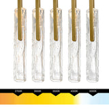 Curva Integrated LED 22in Brass Chandelier with Handcrafted Glass