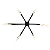 Curva Integrated LED 38in Black Chandelier with Handcrafted Glass