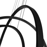 Curva Integrated LED 38in Black Chandelier with Handcrafted Glass