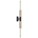 Curva Integrated LED 36in Sand Black Indoor-Outdoor Wall Light with Handcrafted Glass