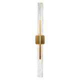 Curva Integrated LED 36in Brass Vanity Light with Handcrafted Glass
