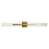 Curva Integrated LED 36in Brass Vanity Light with Handcrafted Glass