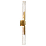 Curva Integrated LED 36in Brass Vanity Light with Handcrafted Glass