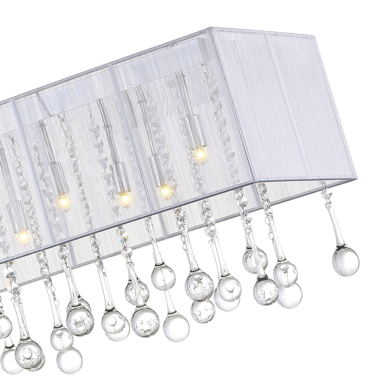 Water Drop 17 Light Drum Shade Chandelier With Chrome Finish