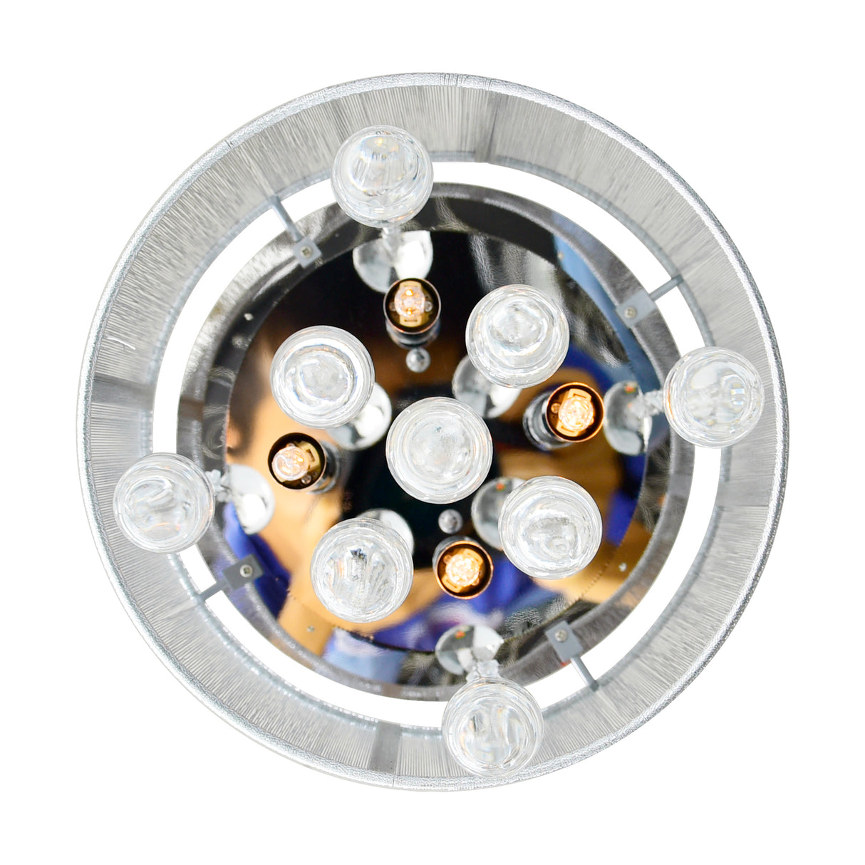 Water Drop 4 Light Chrome Flush Mount With Silver Shade