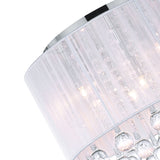 Water Drop 6 Light Chrome Flush Mount With White Shade