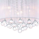 Water Drop 6 Light Chrome Flush Mount With White Shade