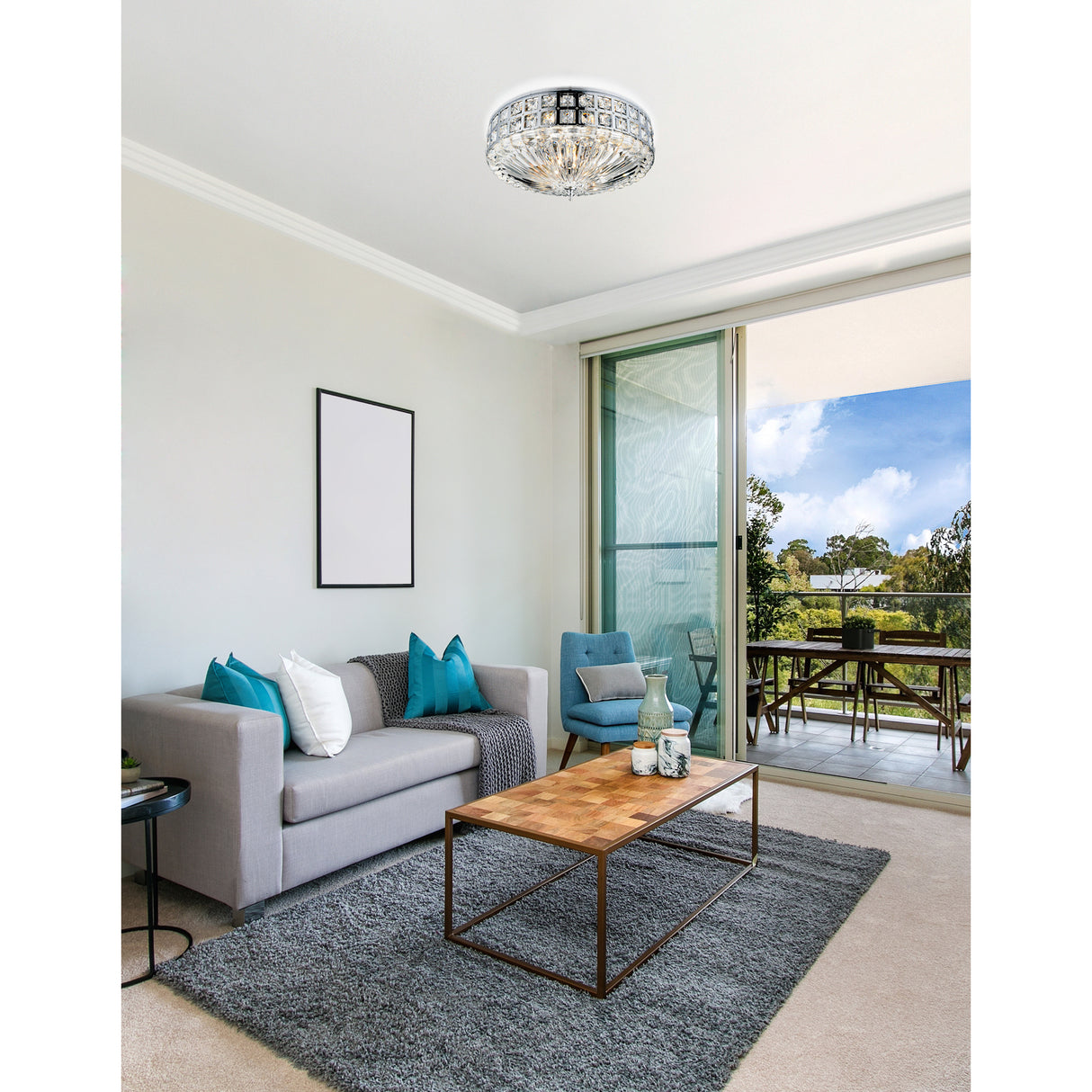 Bloome 4 Light Bowl Flush Mount With Chrome Finish