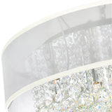Radiant 12 Light 24in Chrome Drum Shade Chandelier with White Shade