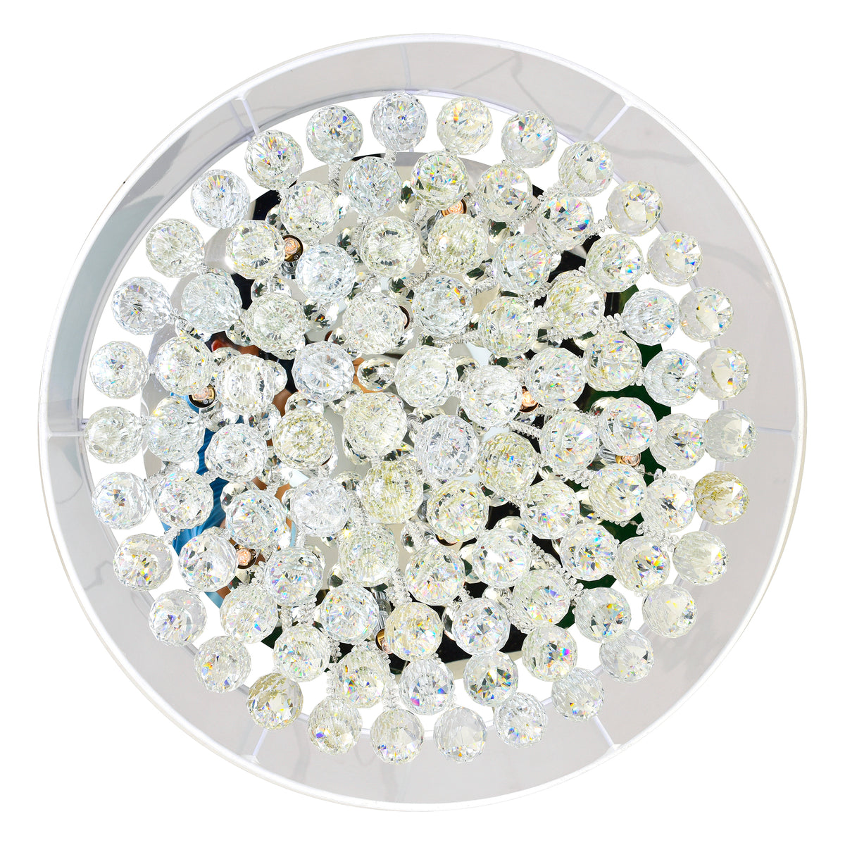 Radiant 12 Light 24in Chrome Drum Shade Chandelier with White Shade