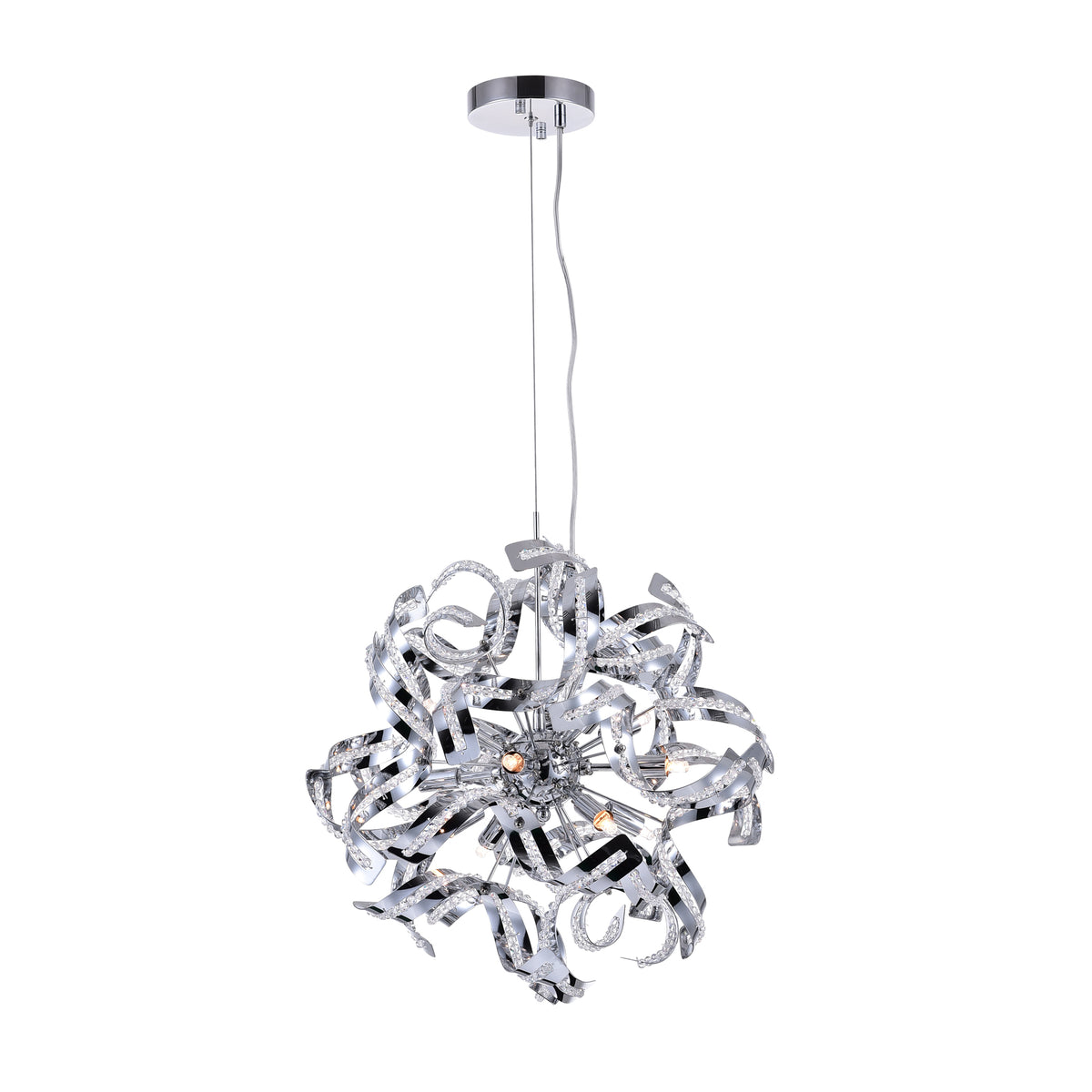 Swivel 12 Light 19in Chrome Chandelier