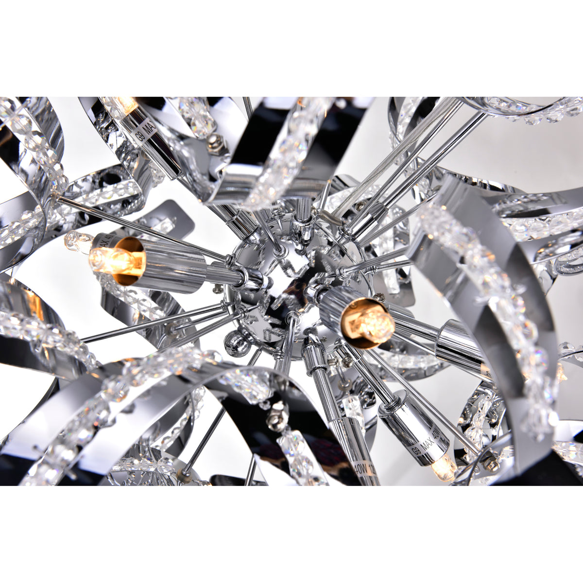 Swivel 12 Light 19in Chrome Chandelier