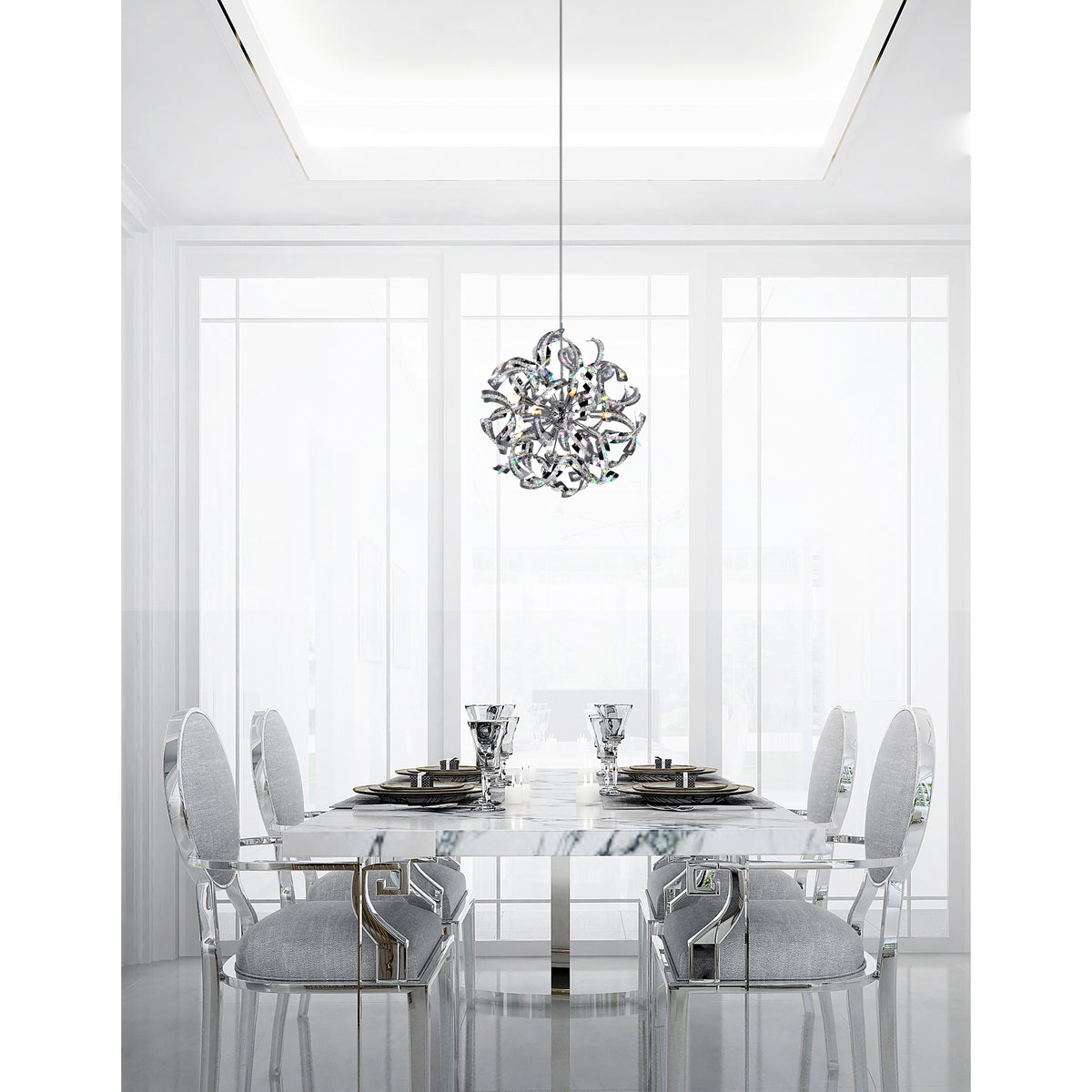 Swivel 14 Light 22in Chrome Chandelier