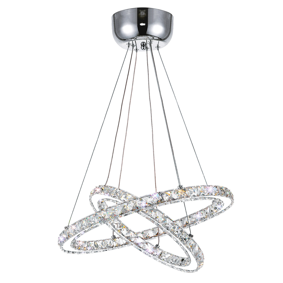 Ring Integrated LED 2-Ring 20in Chrome Chandelier