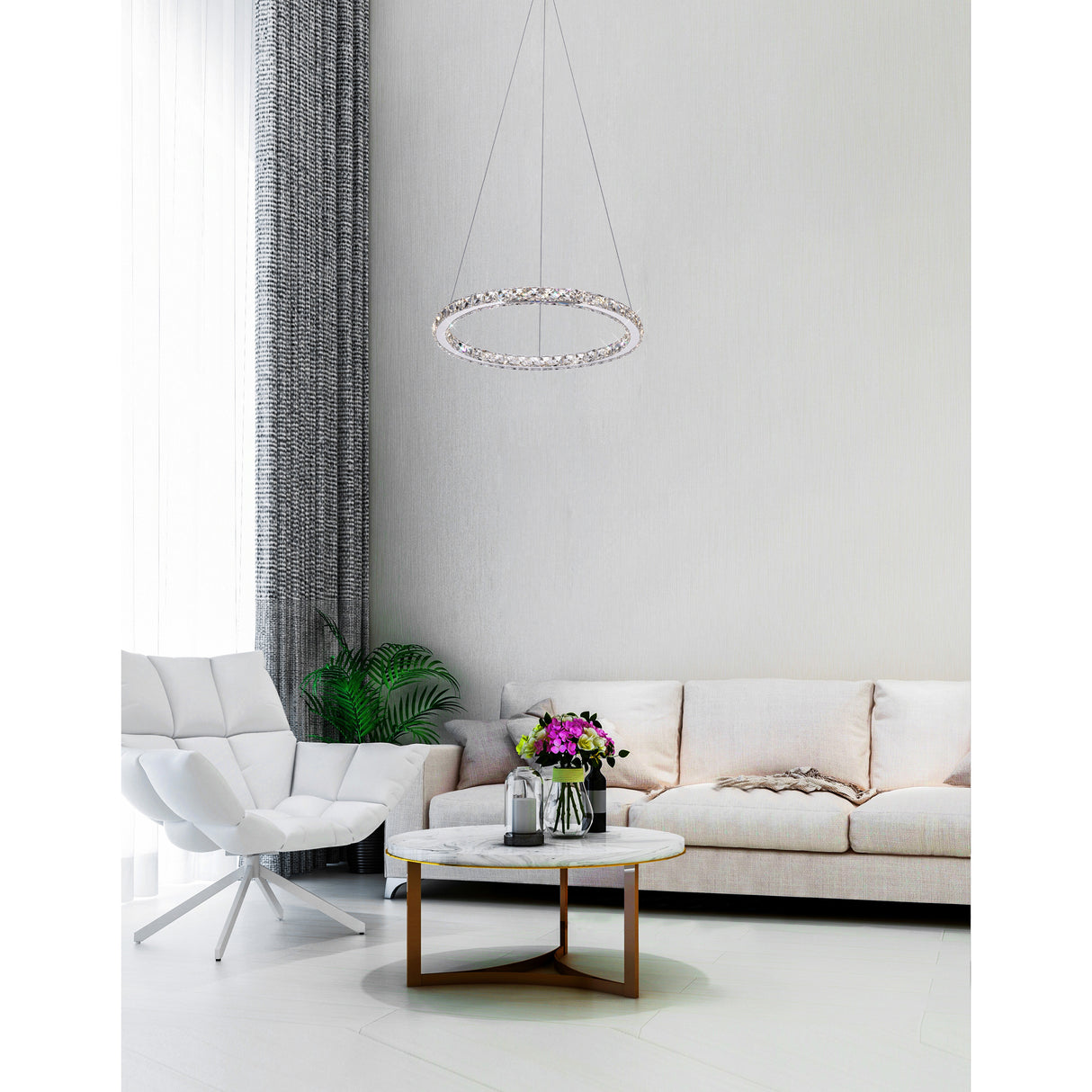 Ring Integrated LED 24in Chrome Chandelier