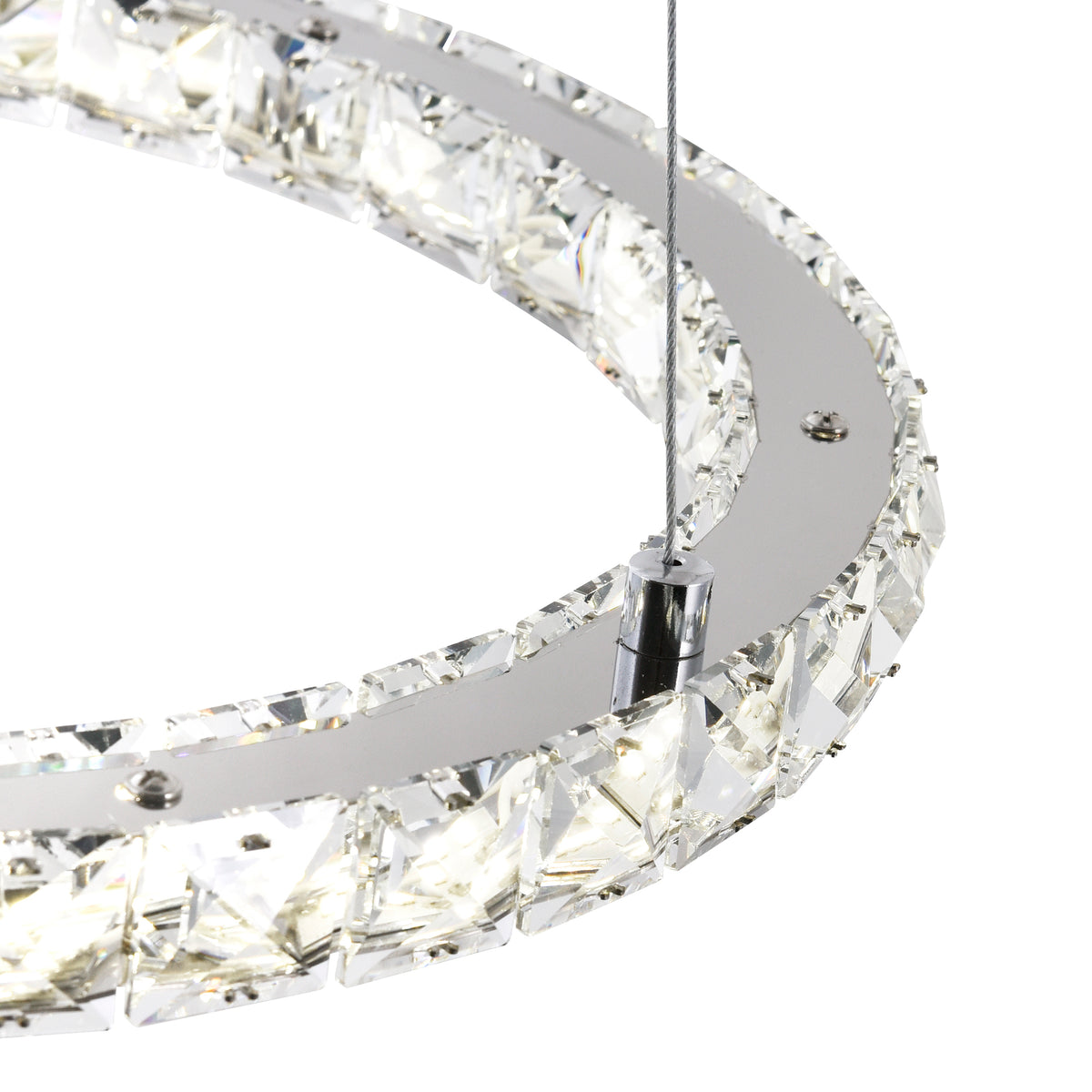 Ring Integrated LED 3-Ring 32in Chrome Chandelier