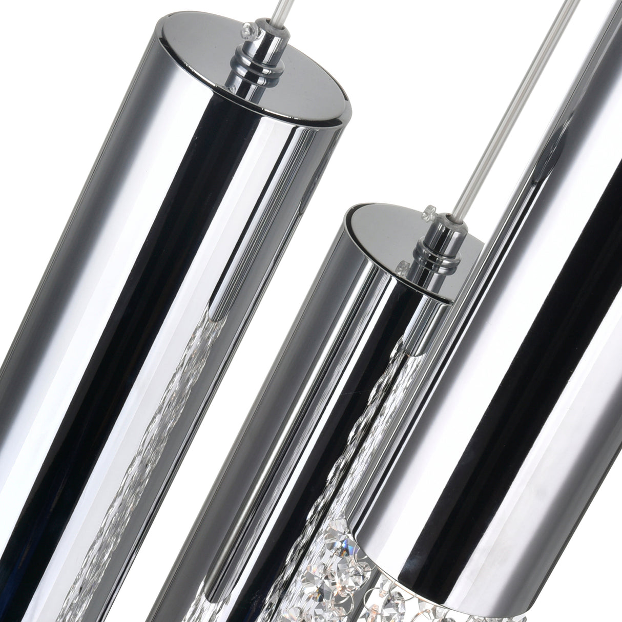 Extended 9 Light 20in Chrome Multi Light Pendant