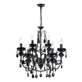 Keen 6 Light 22in Black Chandelier