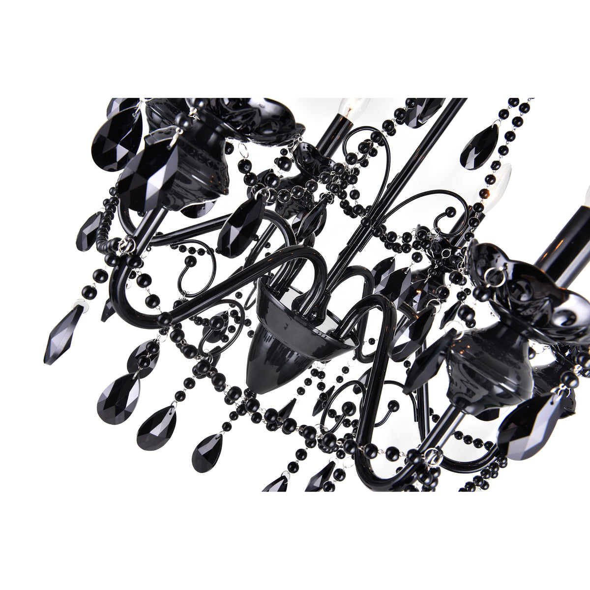 Keen 6 Light 22in Black Chandelier