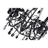 Keen 6 Light 22in Black Chandelier