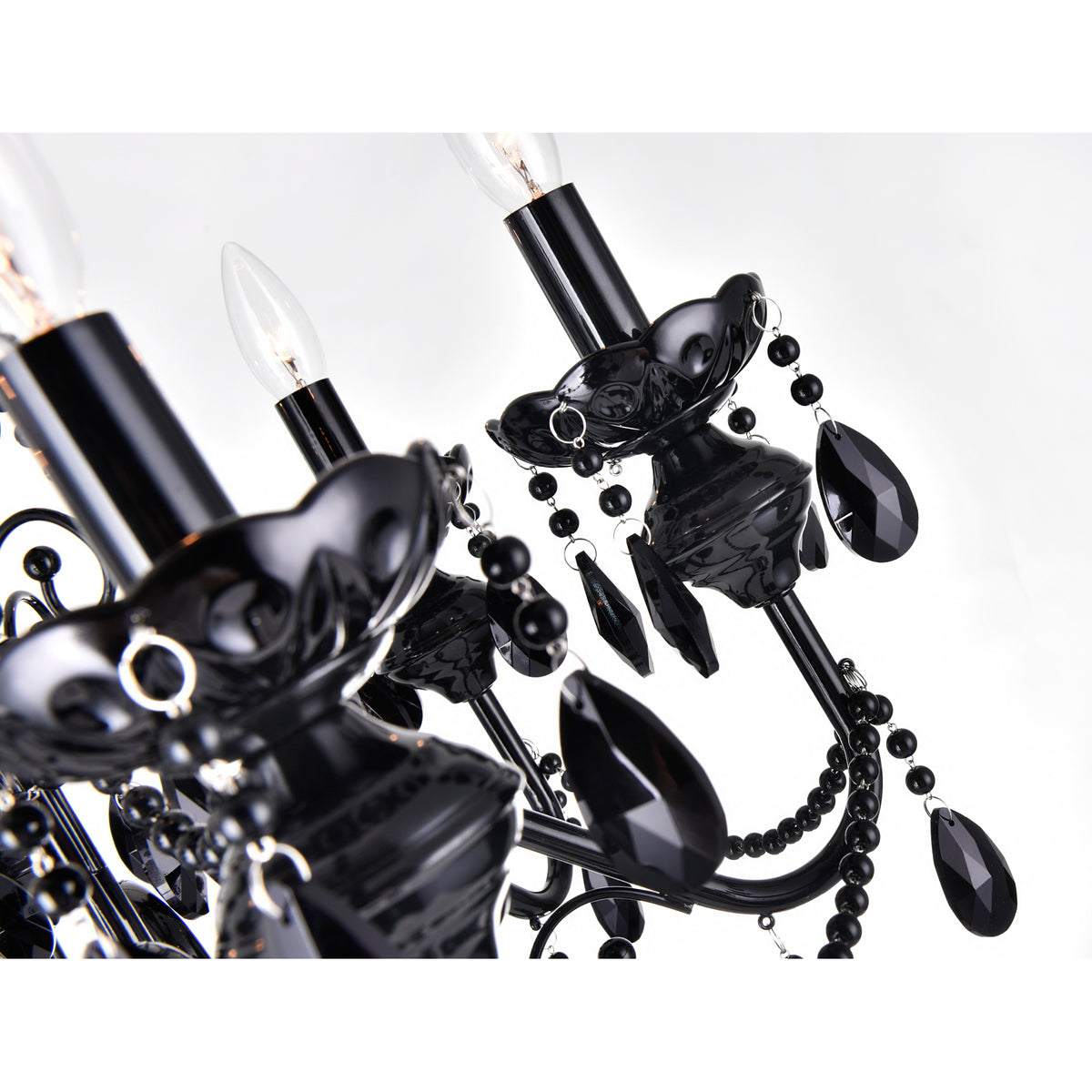Keen 6 Light 22in Black Chandelier