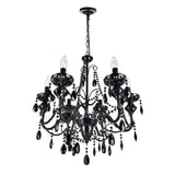 Keen 6 Light 22in Black Chandelier