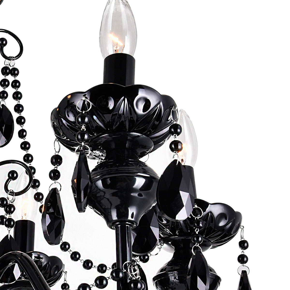 Keen 9 Light 32in Black Chandelier