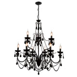 Keen 9 Light 32in Black Chandelier