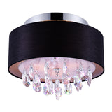 Dash 3 Light 14in Chrome Flush Mount with Black Shade