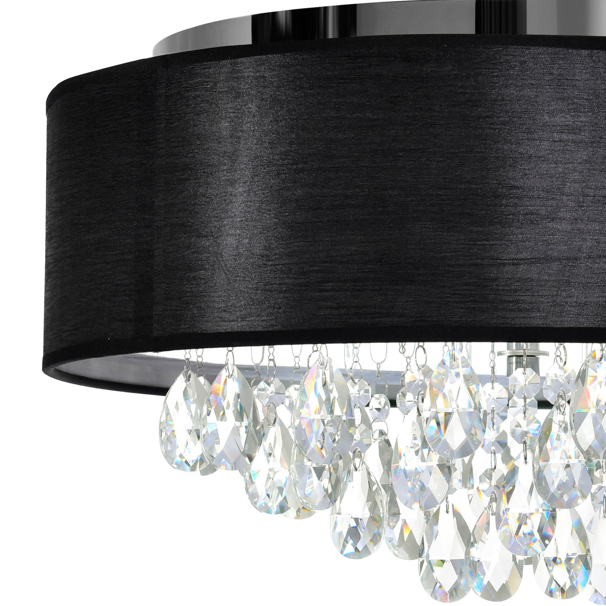 Dash 4 Light 18in Chrome Flush Mount with Black Shade