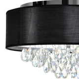 Dash 4 Light 18in Chrome Flush Mount with Black Shade