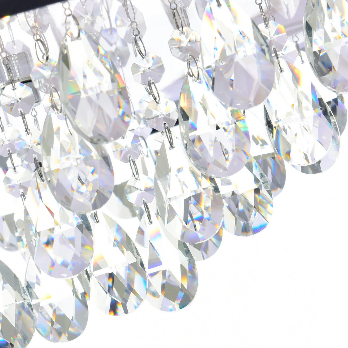 Dash 4 Light 18in Chrome Chandelier with Black Shade