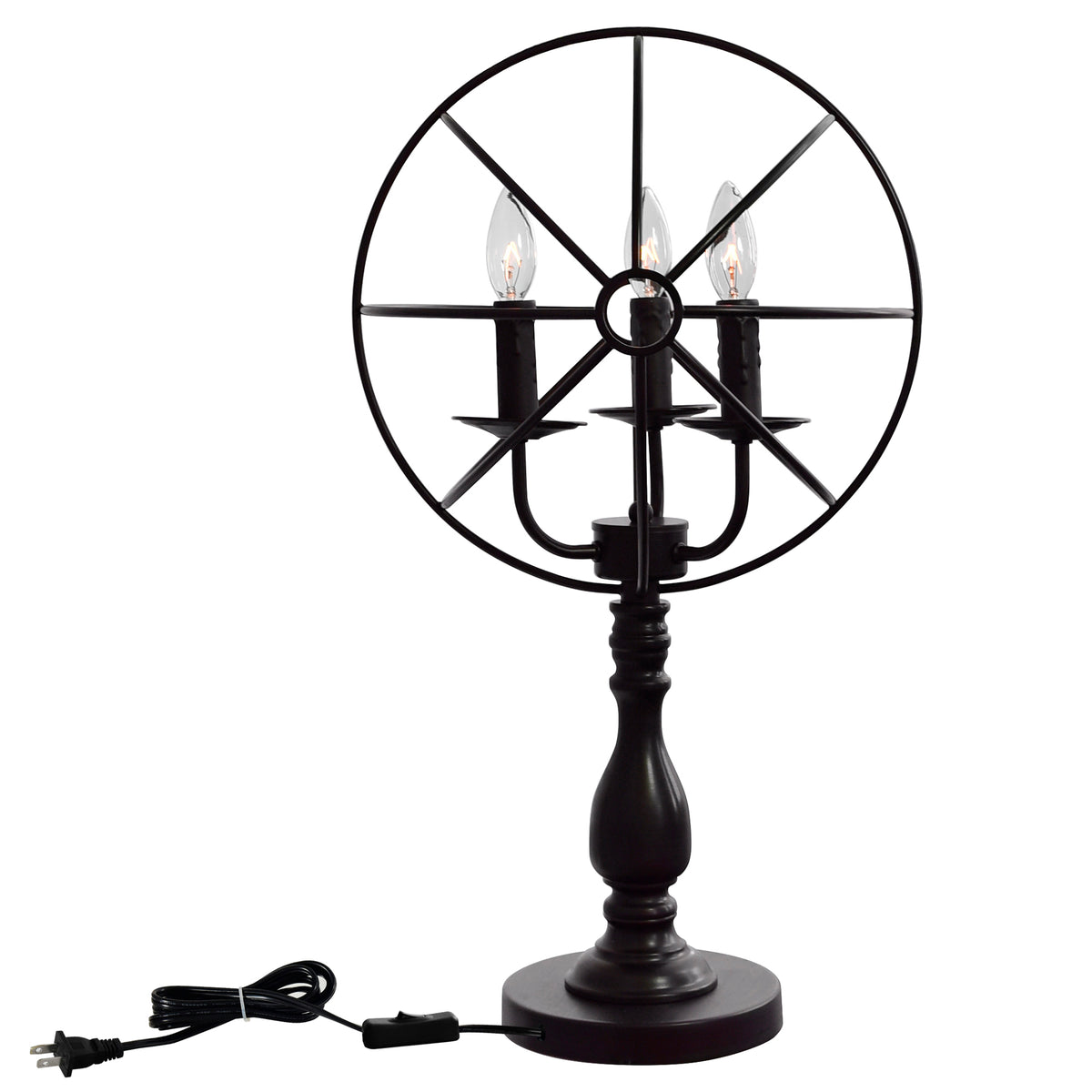 Arza 3 Light Table Lamp With Brown Finish