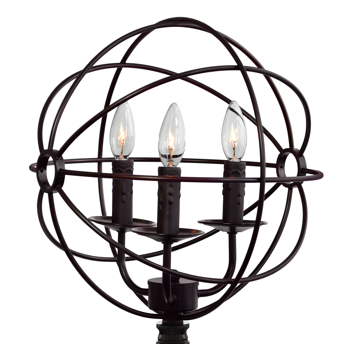 Arza 3 Light Table Lamp With Brown Finish