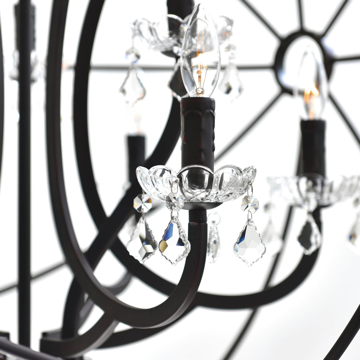 Campechia 12 Light Up Chandelier With Brown Finish
